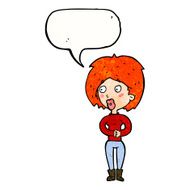 cartoon surprised woman with speech bubble N268