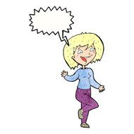 cartoon laughing woman with speech bubble N11