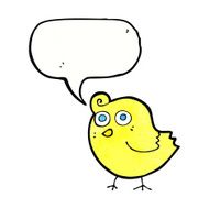 funny cartoon bird with speech bubble N141