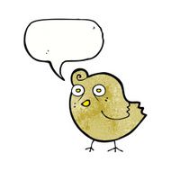 funny cartoon bird with speech bubble N142
