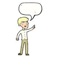 cartoon man pointing with speech bubble N216