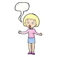 cartoon woman making excuses with speech bubble N22
