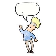 cartoon happy man with speech bubble N493
