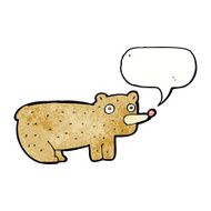 funny cartoon bear with speech bubble N52