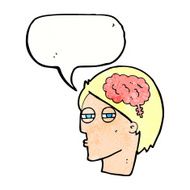 cartoon man thinking carefully with speech bubble N11