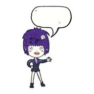 cartoon vampire girl with speech bubble N245