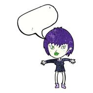 cartoon vampire girl with speech bubble N246