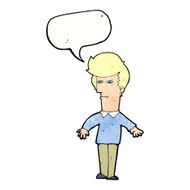 cartoon suspicious man with speech bubble N43