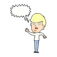 cartoon unhappy boy with speech bubble N63
