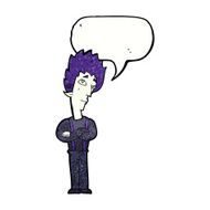 cartoon vampire with speech bubble N133