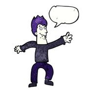 cartoon vampire with speech bubble N134