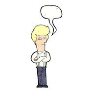 cartoon annoyed man with speech bubble N83