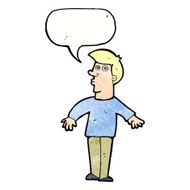 cartoon surprised man with speech bubble N148