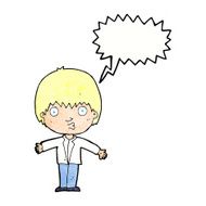 cartoon amazed boy with speech bubble N18