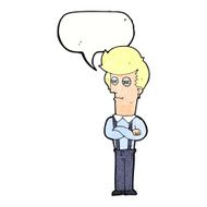 cartoon annoyed man with speech bubble N84
