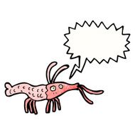 cartoon shrimp with speech bubble N39