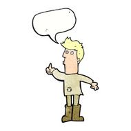 cartoon poor man with speech bubble N11