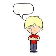 cartoon suspicious man with speech bubble N44