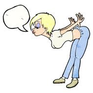 cartoon sexy woman with speech bubble N22