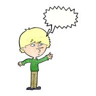 cartoon worried man reaching with speech bubble N22