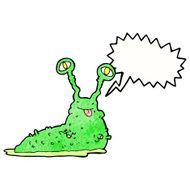 cartoon gross slug with speech bubble N18