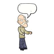 cartoon old man with mustache speech bubble N32