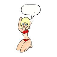 cartoon sexy woman posing with speech bubble N11