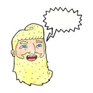 cartoon laughing bearded man with speech bubble N11