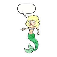 cartoon mermaid with speech bubble N73