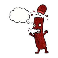 cartoon sausage with speech bubble N21