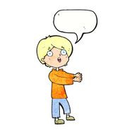 cartoon shocked boy with speech bubble N33