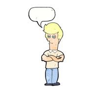 cartoon man with folded arms speech bubble N30