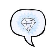 cartoon diamond with speech bubble N3