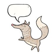 cartoon happy wolf with speech bubble N19