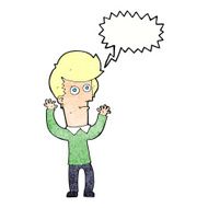 cartoon shocked man with speech bubble N115