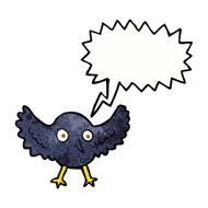 cartoon crow with speech bubble N17