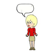 cartoon annoyed woman with speech bubble N202