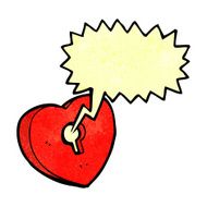 cartoon heart with keyhole speech bubble N3