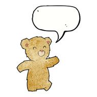 cartoon teddy bear with speech bubble N161