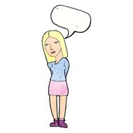 cartoon woman waiting with speech bubble N22