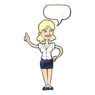 cartoon woman with great idea speech bubble N19
