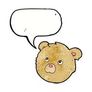 cartoon teddy bear face with speech bubble N17