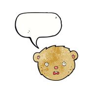 cartoon teddy bear face with speech bubble N18
