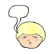 cartoon annoyed man with speech bubble N85