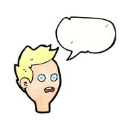 cartoon shocked man with speech bubble N116