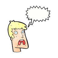 cartoon shocked man with speech bubble N117