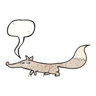 cartoon little wolf with speech bubble N36