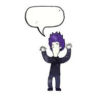 cartoon vampire with speech bubble N135