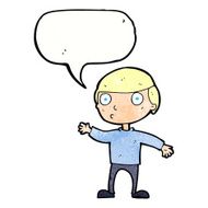 cartoon waving man with speech bubble N43