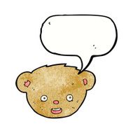 cartoon teddy bear face with speech bubble N19